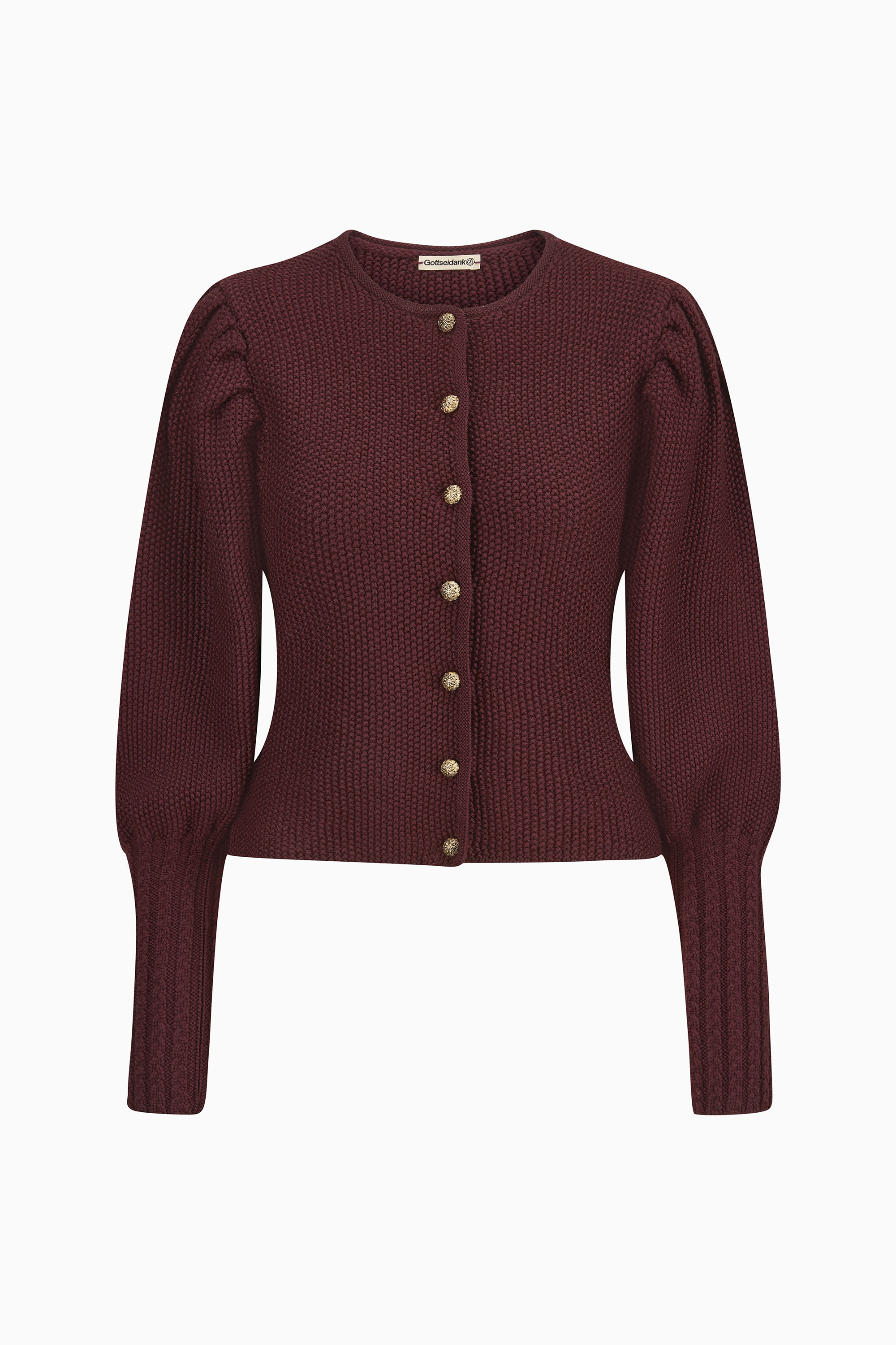 gottseidank-damenstrickjacke-gisela-uni-mit-puff-rmeln-2 image 1