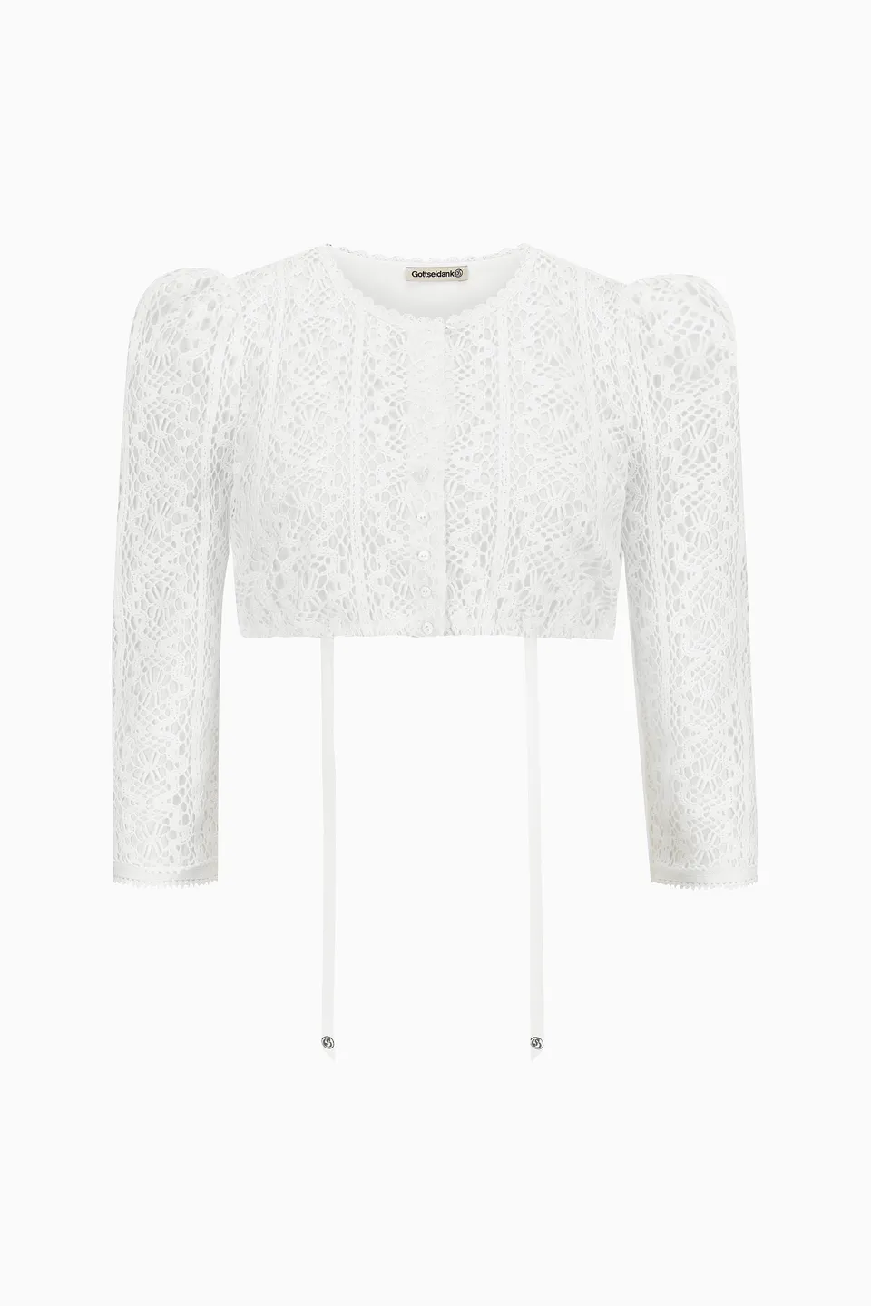 gottseidank-dirndlbluse-mariella-hochgeschlossene-bluse-mit-3-4-puffarm image 1