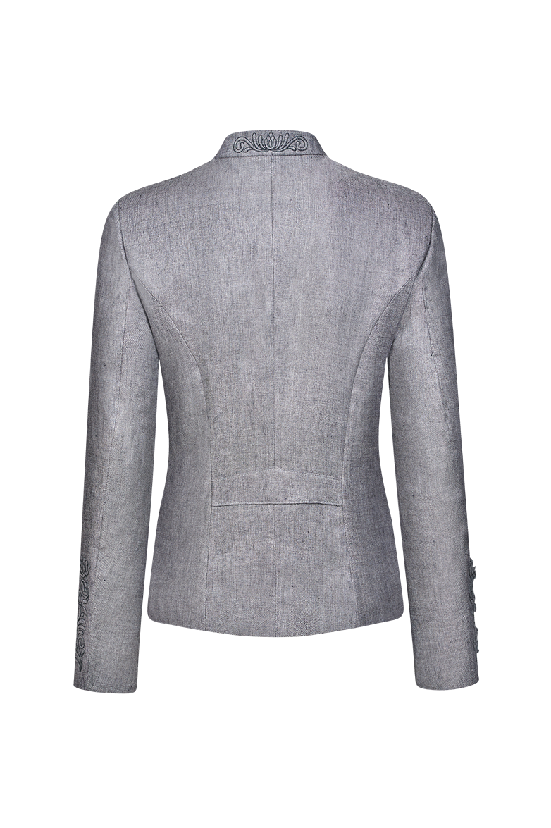 g-ssl-jacke-mit-lederhosen-stickerei-damen-leinenjacke-grau-schwarz image 2