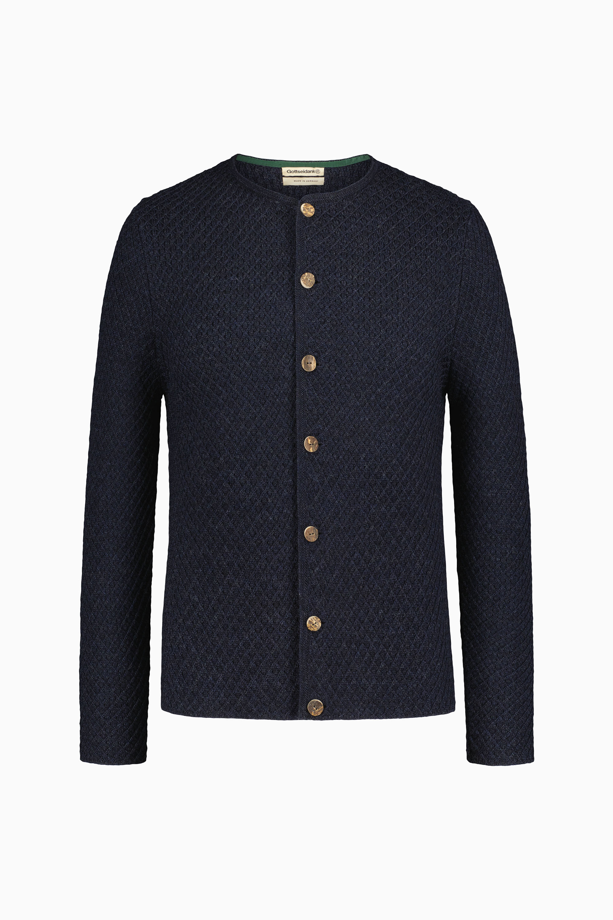gottseidank-herrenstrickjacke-xaver-uni-im-waffelmuster image 1