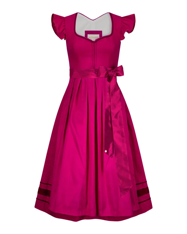 alpenherz-dirndl-marie-mit-abnehmbarem-fl-gelarm-in-fuchsia-1-dirndl-3-looks image 1