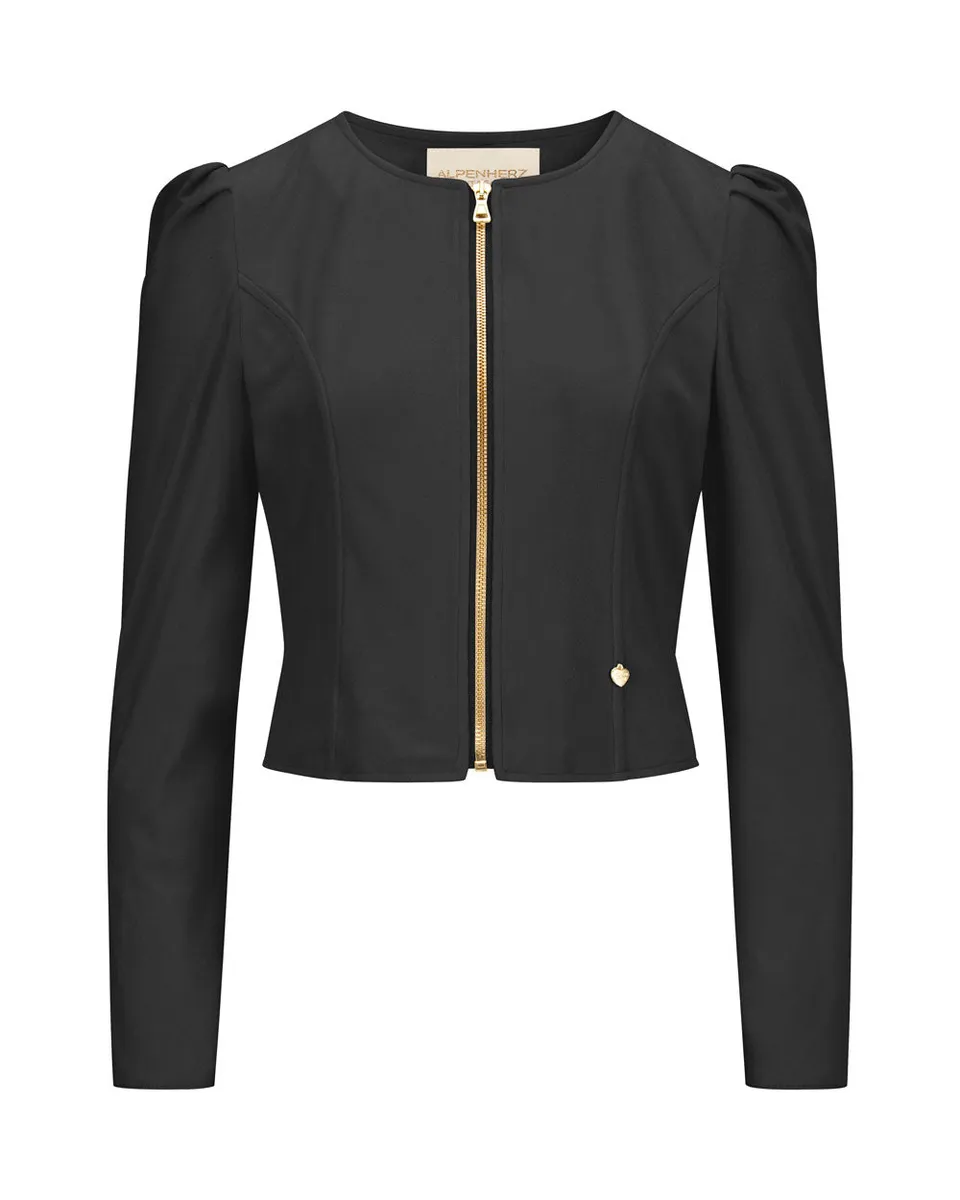 alpenherz-denise-damen-trachtenjanker-schwarz-mit-zipper image 1