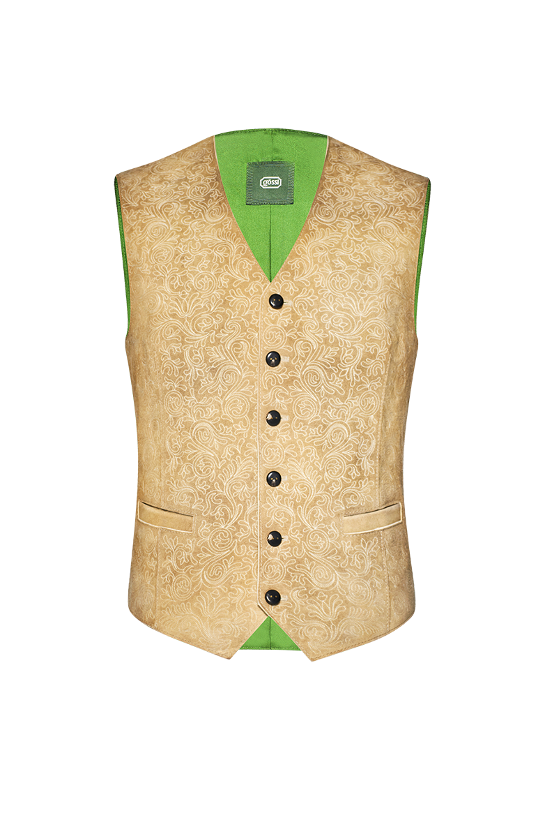 g-ssl-lederhosen-gilet-hirschleder-braun-mit-hornkn-pfen image 1
