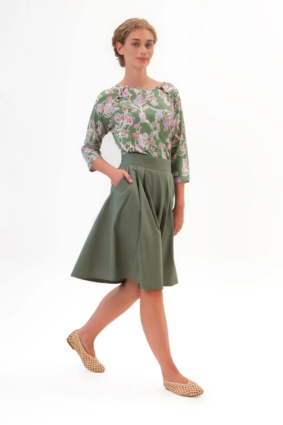 felicitas-rosa-damen-baumwollrock-64er-l-nge-schattendruck image 1