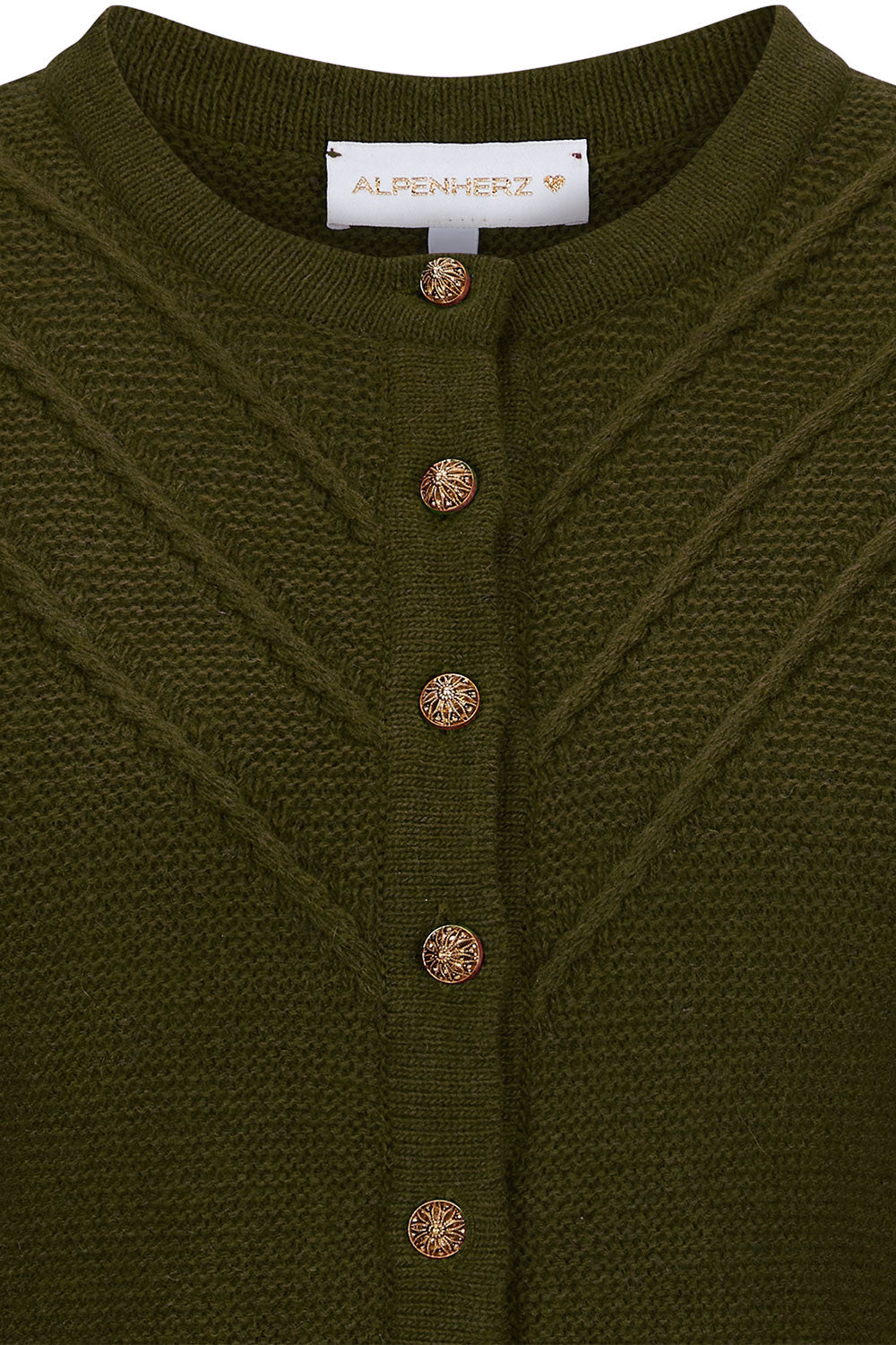alpenherz-strickjacke-elanie-trachtenjacke-damen-oliv image 2