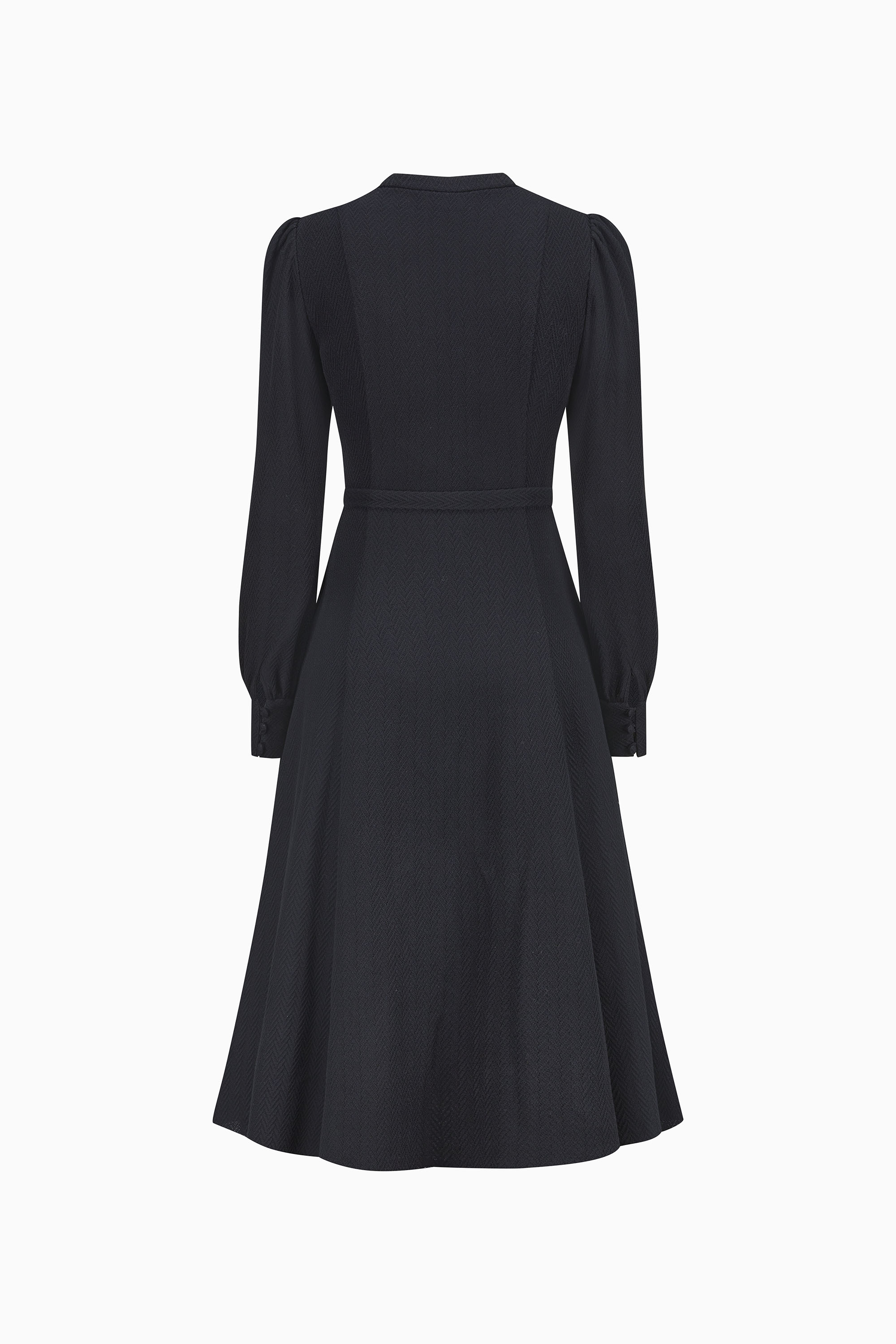 gottseidank-kleid-rahel-godet-kleid-stehkragen-bindeg-rtel image 2