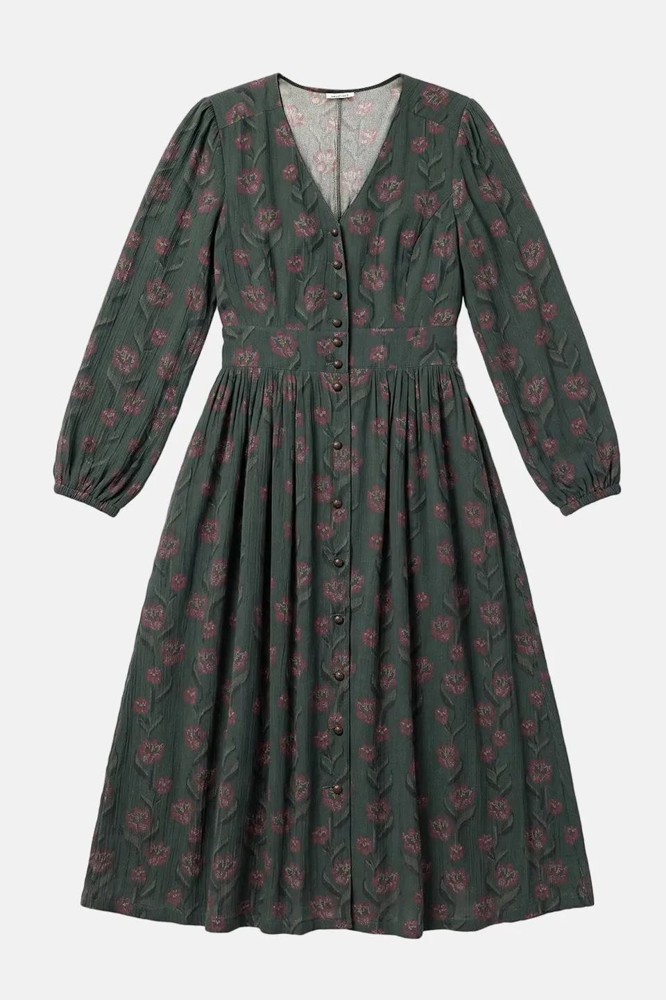 felicitas-karlinda-damen-kleid-viskose-floral-gef-ttert-v-ausschnitt image 1