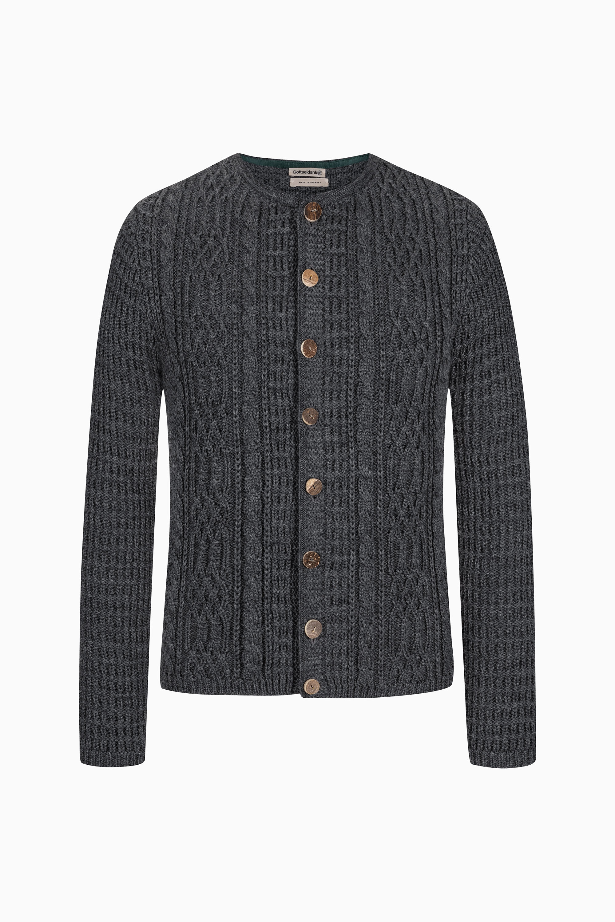 gottseidank-herrenstrickjacke-anton-uni-mit-zopfmuster image 1