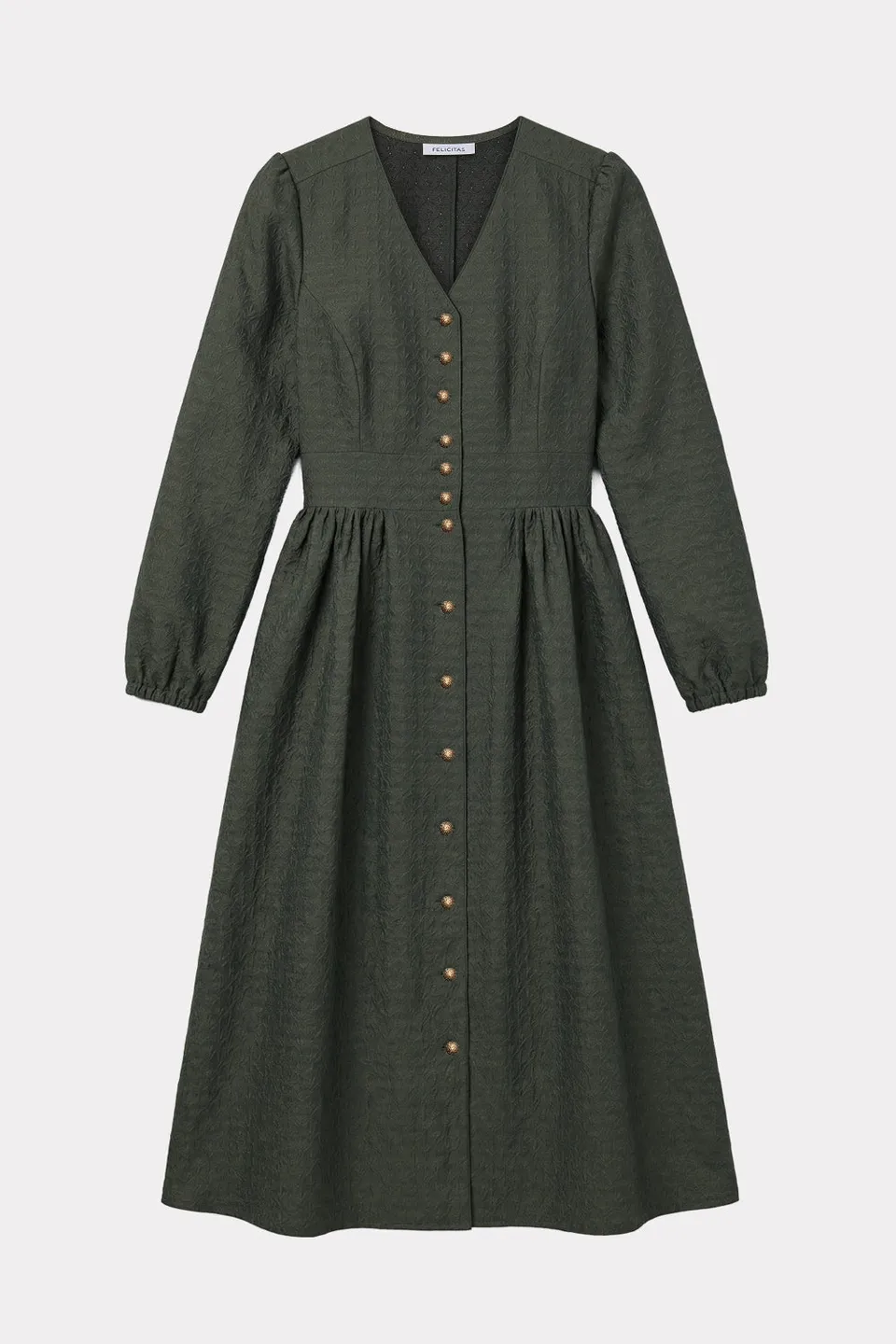 felicitas-karlinda-damen-kleid-jacquard-v-ausschnitt image 1