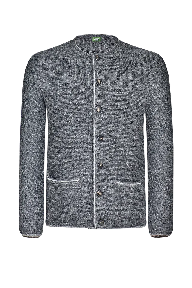 g-ssl-traditionelle-strickjacke-herren-aus-lungauer-schurwolle-grau-schwarz image 1