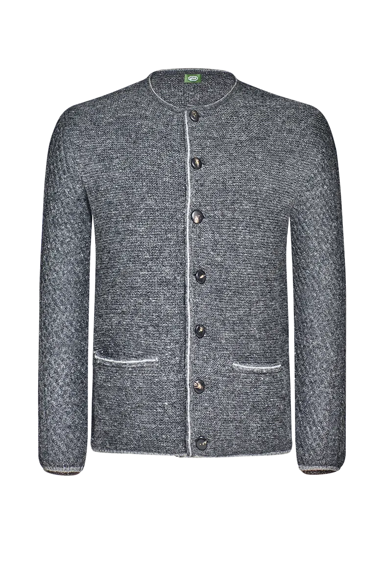g-ssl-traditionelle-strickjacke-herren-aus-lungauer-schurwolle-grau-schwarz image 1