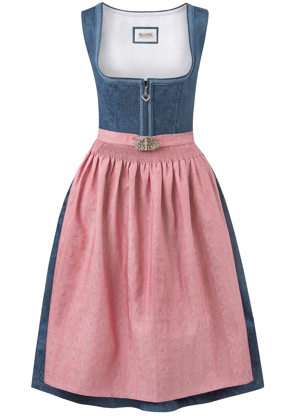stockerpoint-roseline-midi-dirndl-blau-altrosa-baumwolle image 1