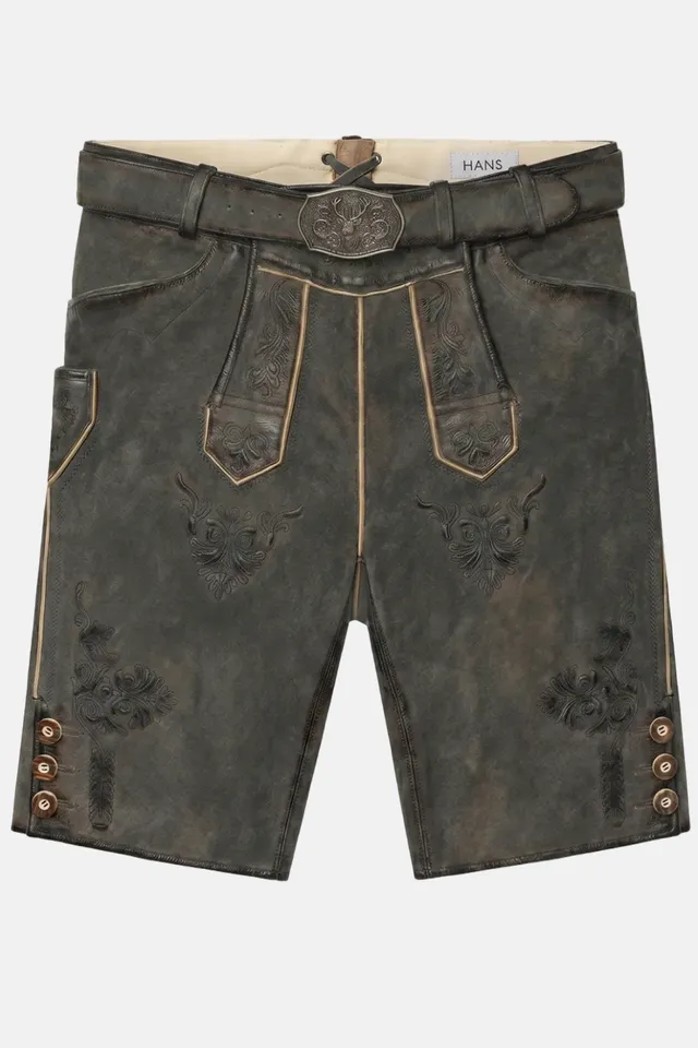 felicitas-herren-lederhose-ostsee-kurz-echtleder-stickerei image 1