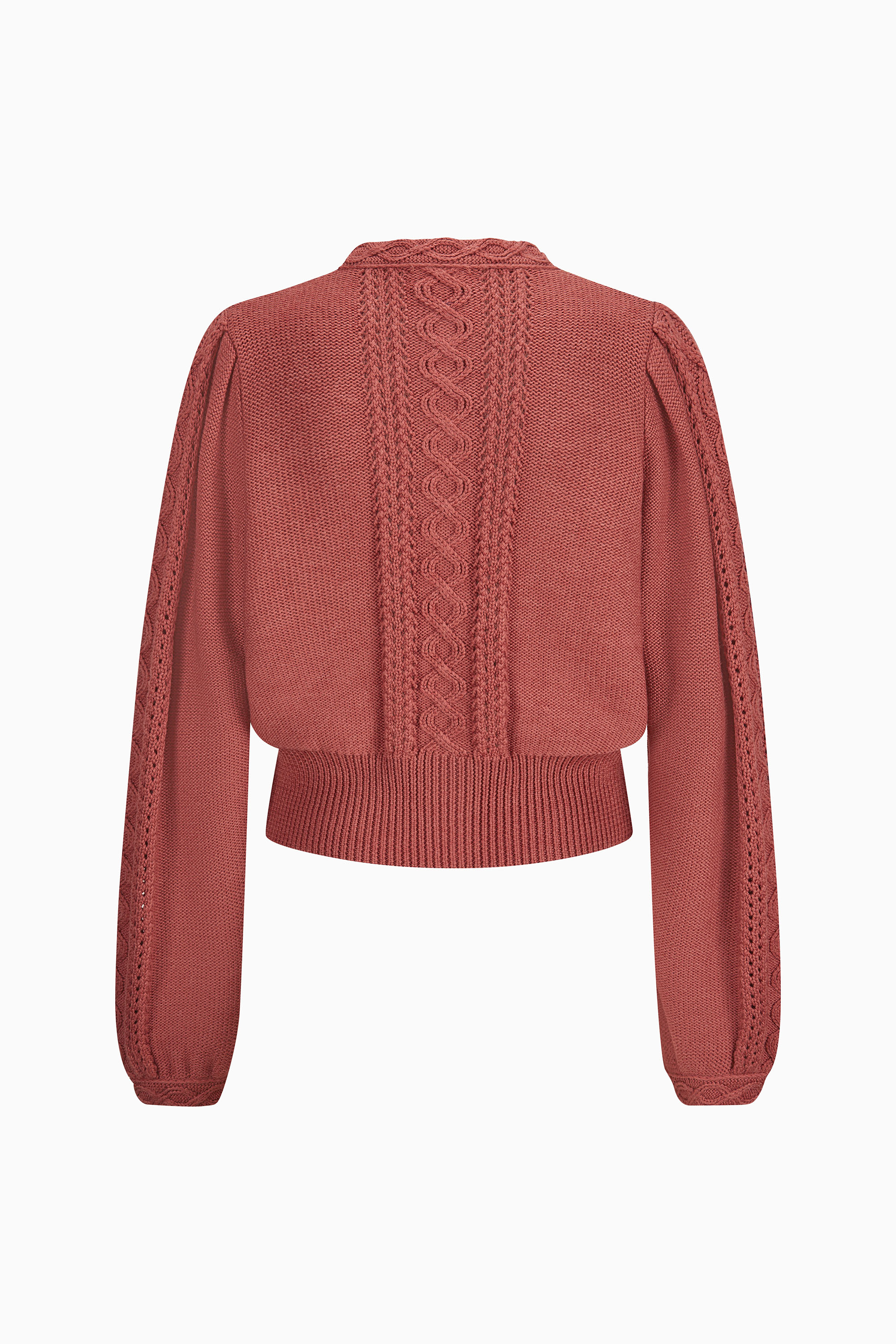 gottseidank-lea-damenstrickjacke-linksstrick-stehkragen-puffarm image 2