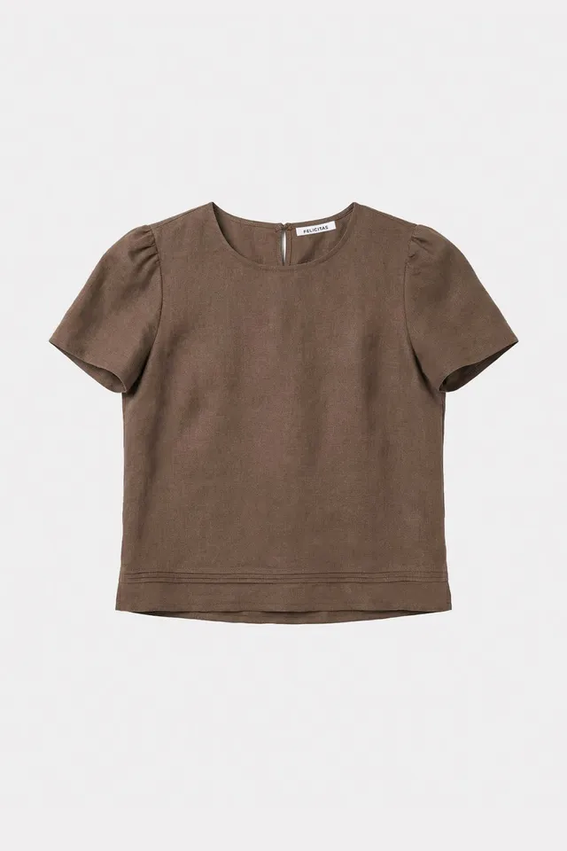 felicitas-damen-bluse-bena-leinen-kurzarm image 1