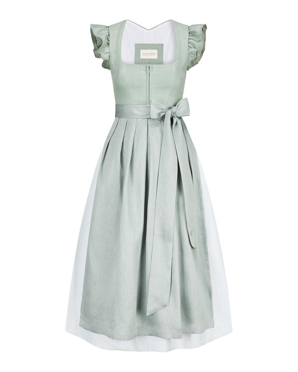 alpenherz-dirndl-marie-80cm-eukalyptus-mit-fl-gel-rmeln image 2