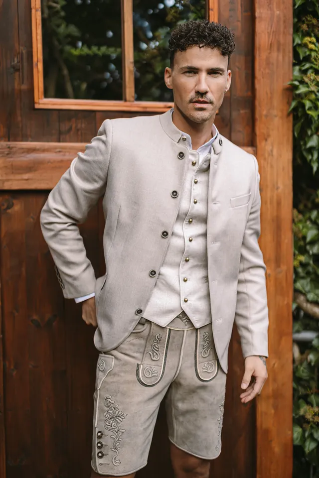 alpenherz-janker-maximilian-beige-wolljanker-herren-mit-stehkragen image 1