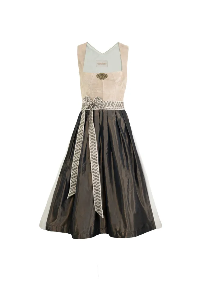 alpenherz-lederdirndl-yasmin-taupe-echtleder-dirndl image 1