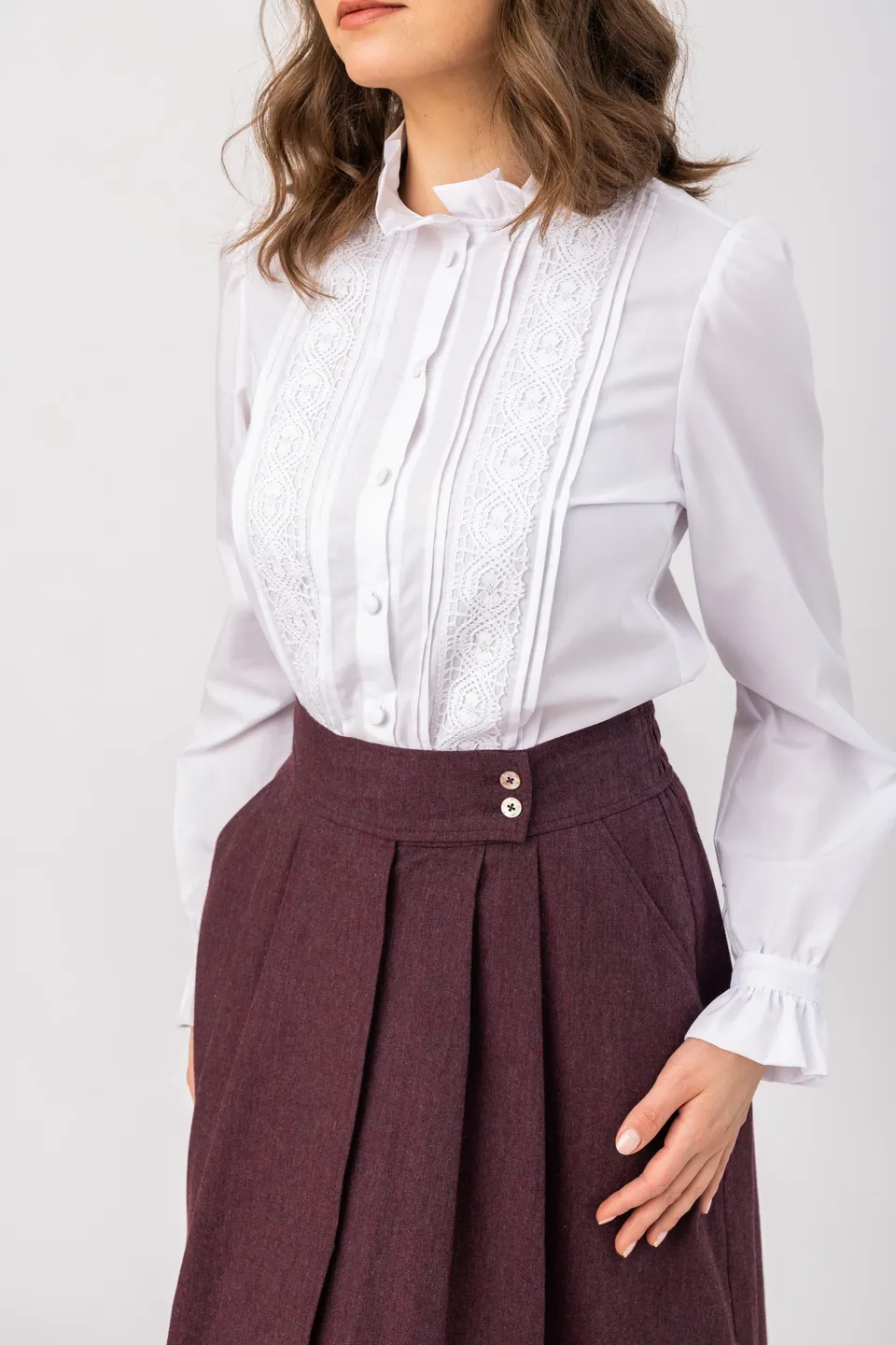felicitas-damen-bluse-burgunde-r-schen-baumwoll-satin image 1