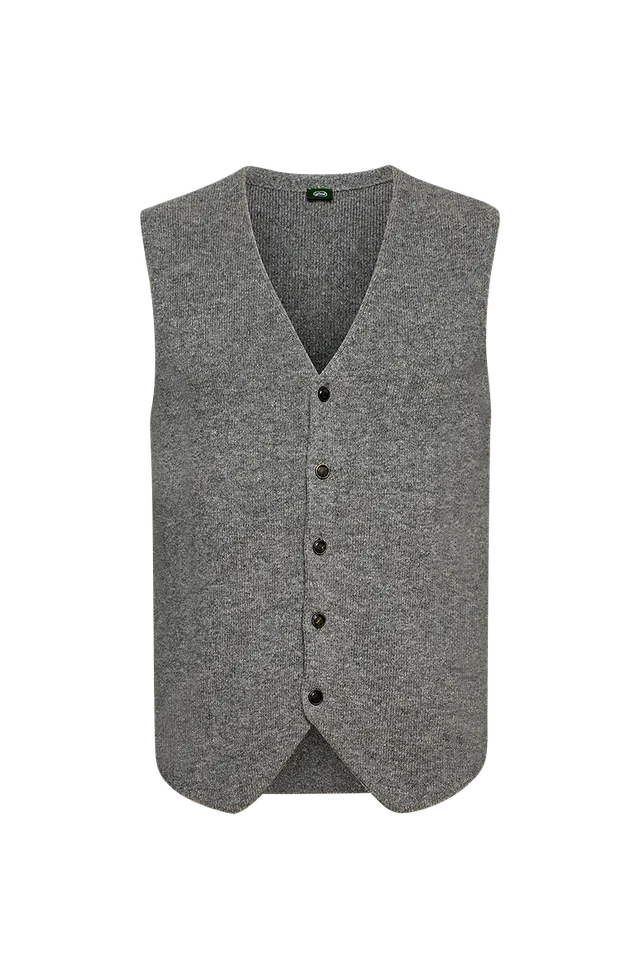 g-ssl-meliertes-gilet-grau-schwarz-100-schurwolle image 1