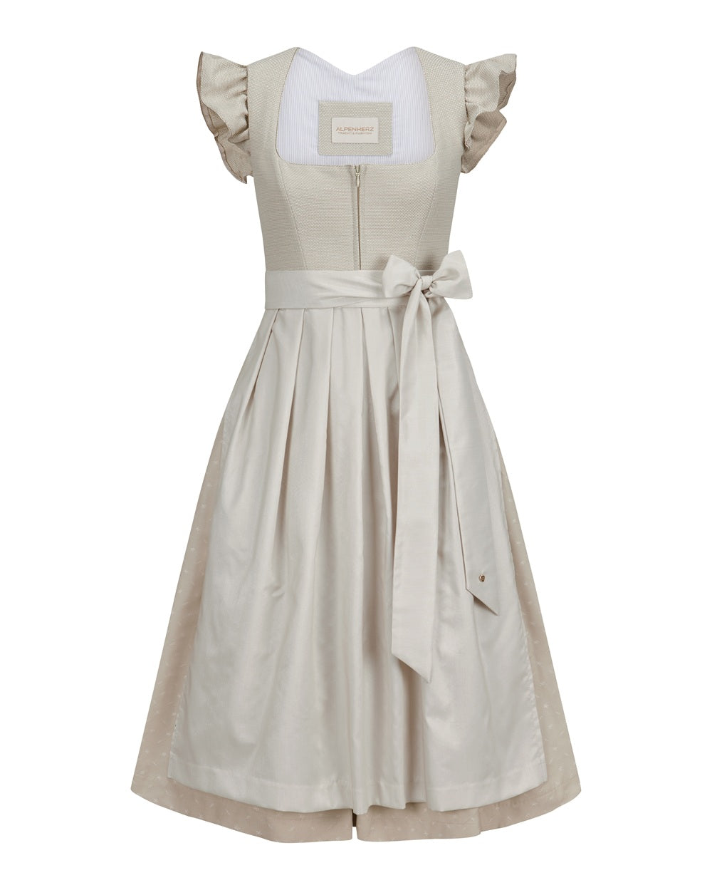 alpenherz-hochzeitsdirndl-georgina-75cm-beige-fl-gelarm image 1