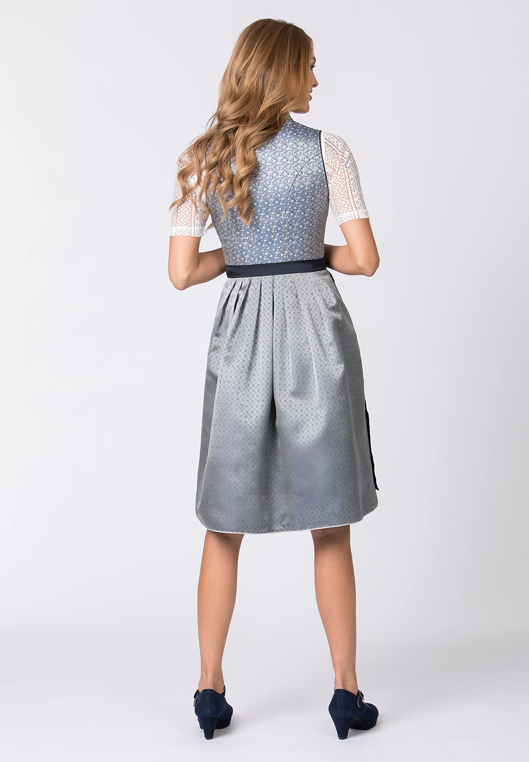 stockerpoint-ofelia-damen-dirndl-blau-jacquard-hochgeschlossen image 3