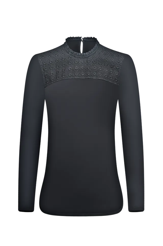 g-ssl-langarm-shirt-aus-baumwolle-grau-schwarz-damen image 1