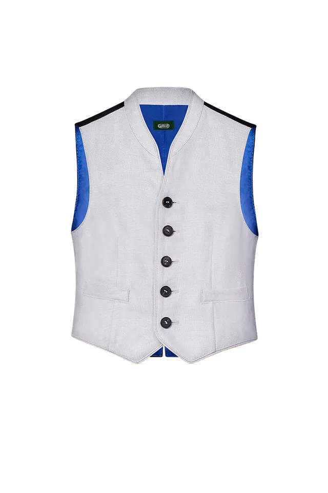 g-ssl-klassiker-gilet-f-r-kinder-leinen-gilet-grau-schwarz image 1