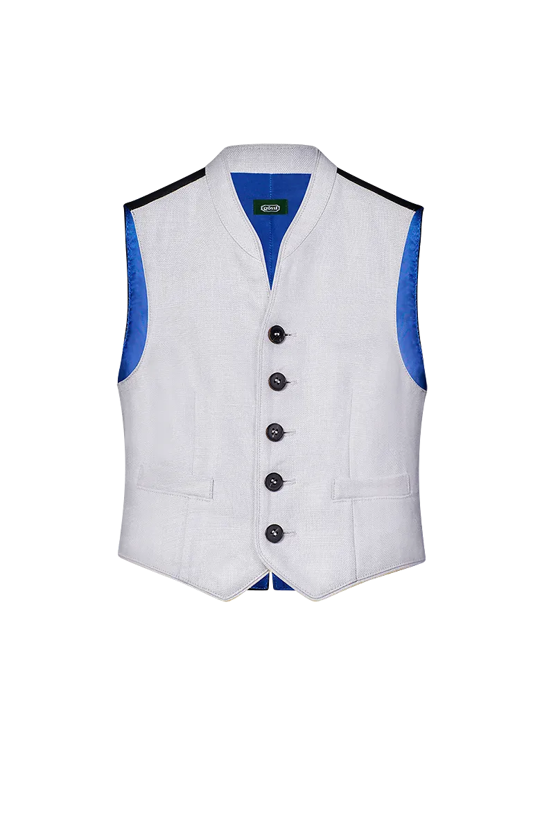 g-ssl-klassiker-gilet-f-r-kinder-leinen-gilet-grau-schwarz image 1