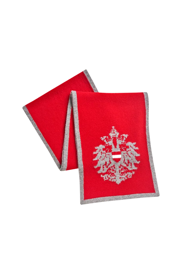 g-ssl-gestrickter-schal-mit-doppeladler-intarsie-rot image 1