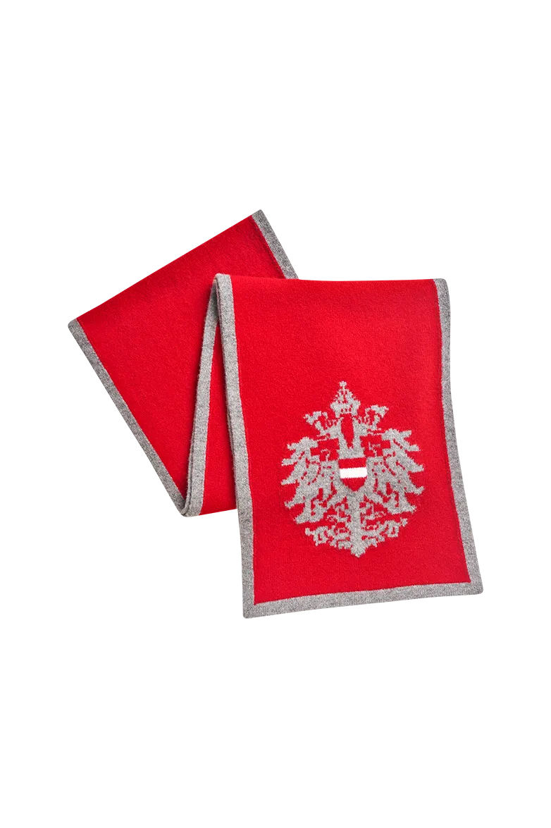 g-ssl-gestrickter-schal-mit-doppeladler-intarsie-rot image 1