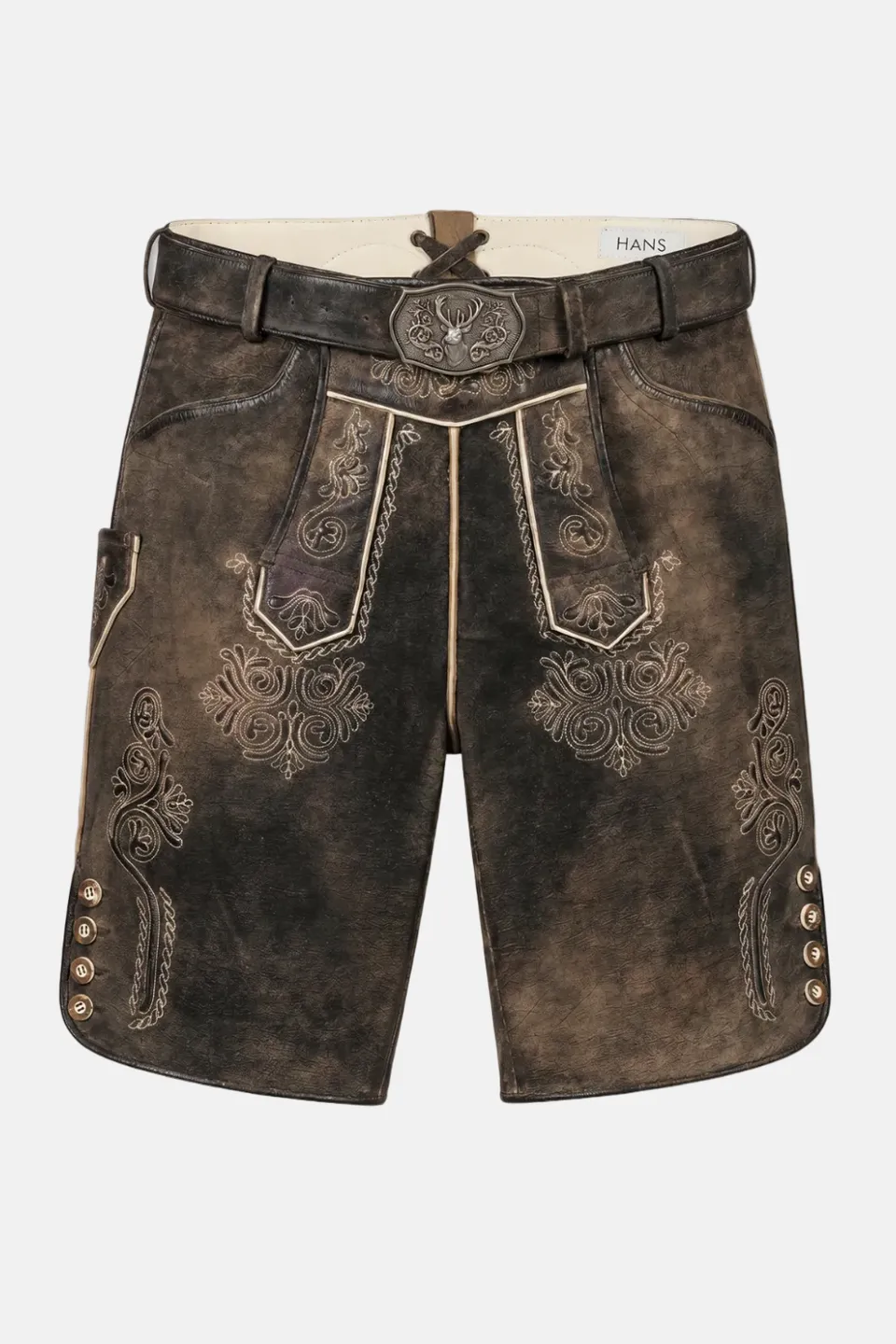 felicitas-herren-lederhose-ostsee-kurze-echtleder-trachtenhose image 1