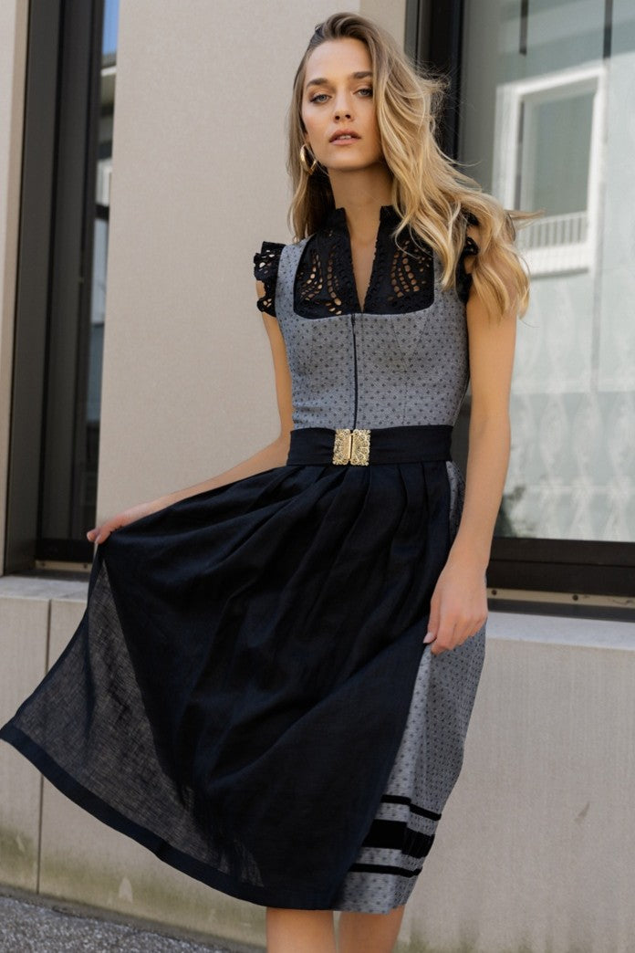 alpenherz-dirndl-nele-grau-schwarz-jacquard image 3