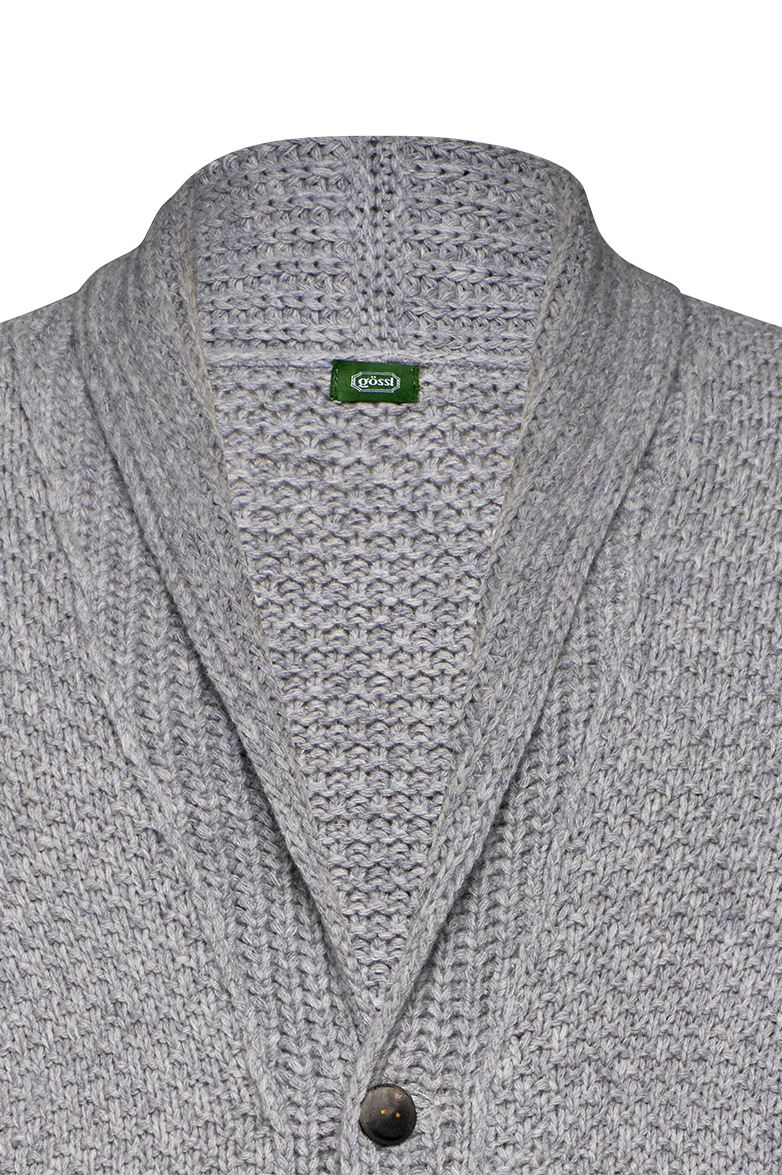 g-ssl-strickjacke-mit-schalkragen-merinowolle-grau-schwarz image 3