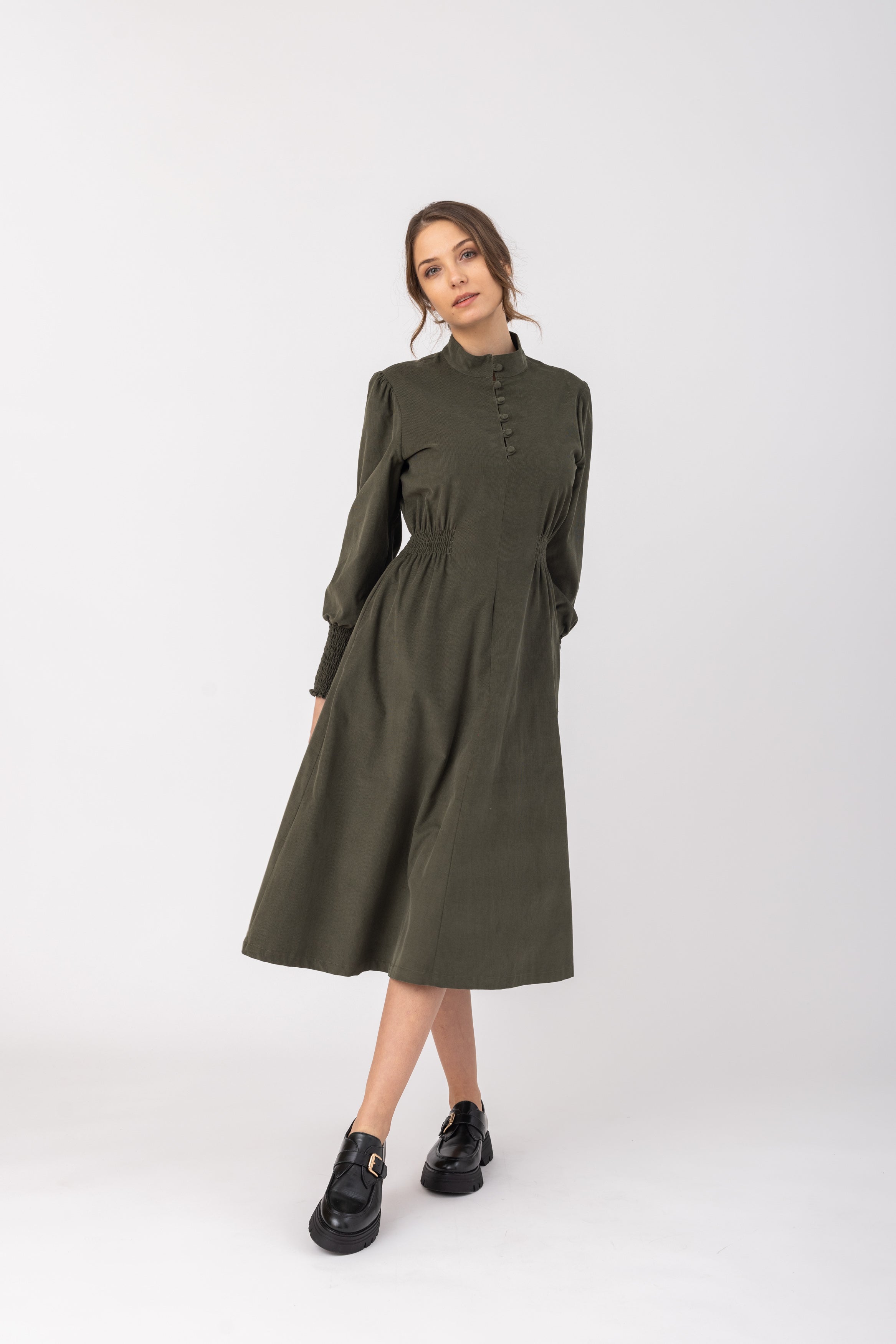 felicitas-damen-kleid-kaylie-flanellkleid-mit-smokbund image 1