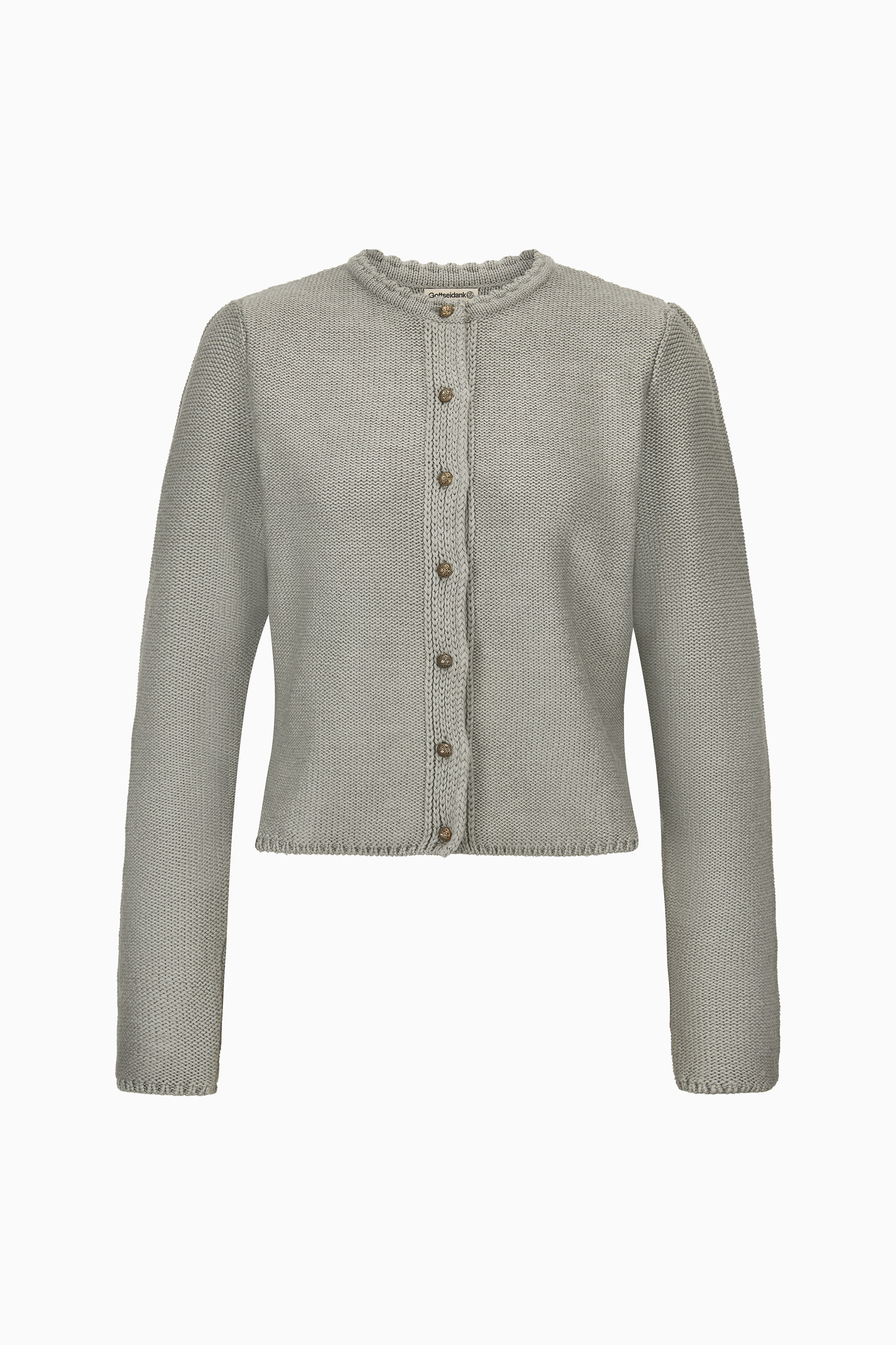 gottseidank-damenstrickjacke-mirl-mit-stehkragen-und-puffarm image 1