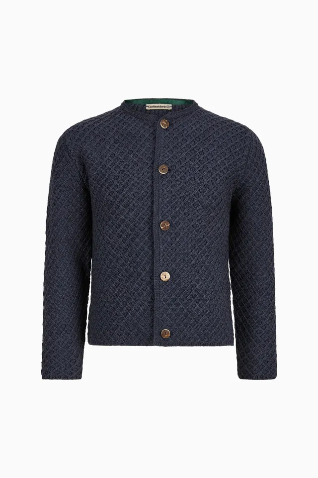 gottseidank-kinderstrickjacke-xander-uni-waffelmuster image 1