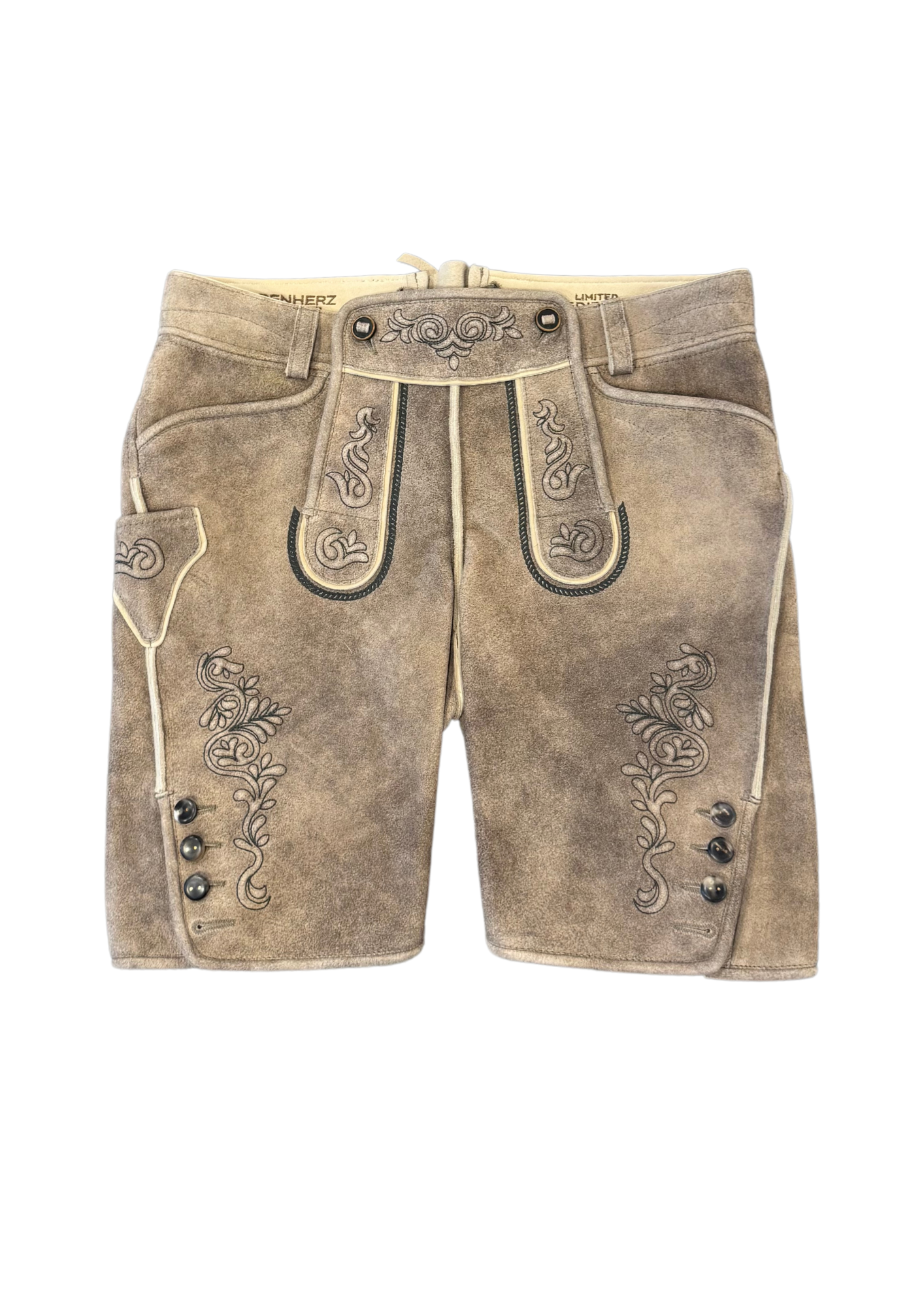alpenherz-lederhose-grey-herren-lederhose-grau image 1