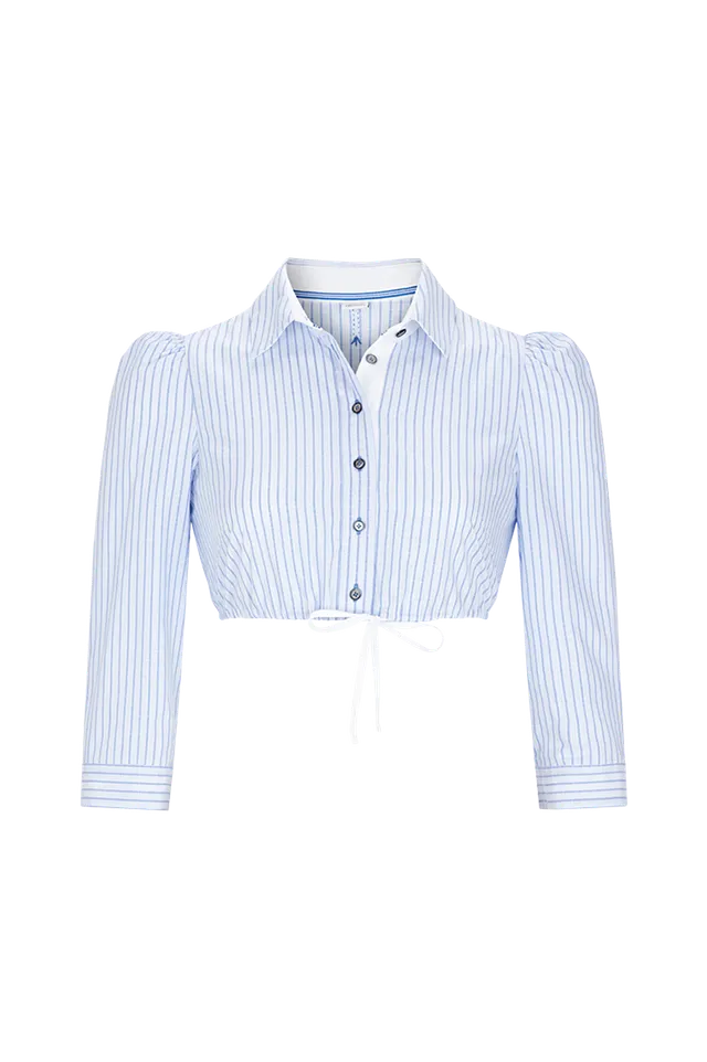 g-ssl-dirndl-goes-new-york-damen-dirndlbluse-3-4-arm-blau image 1
