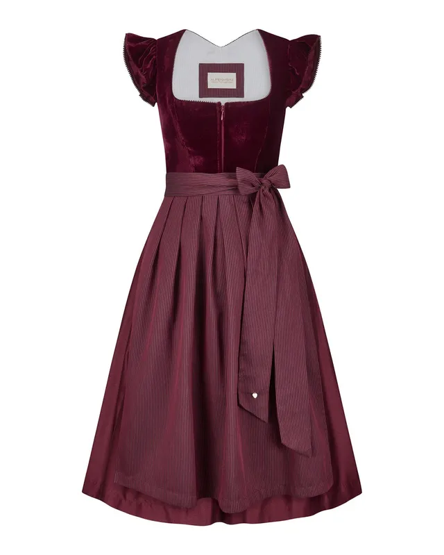 alpenherz-dirndl-rubina-wet-velvet-rot-samt-mieder image 1