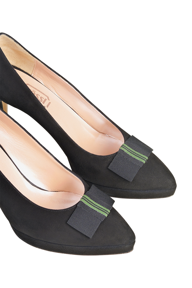 g-ssl-hoch-hinaus-high-heels-gr-n-veloursleder-mit-lampassenschleife image 6