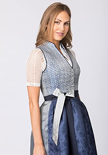 stockerpoint-ofelia-damen-dirndl-blau-jacquard-hochgeschlossen image 8