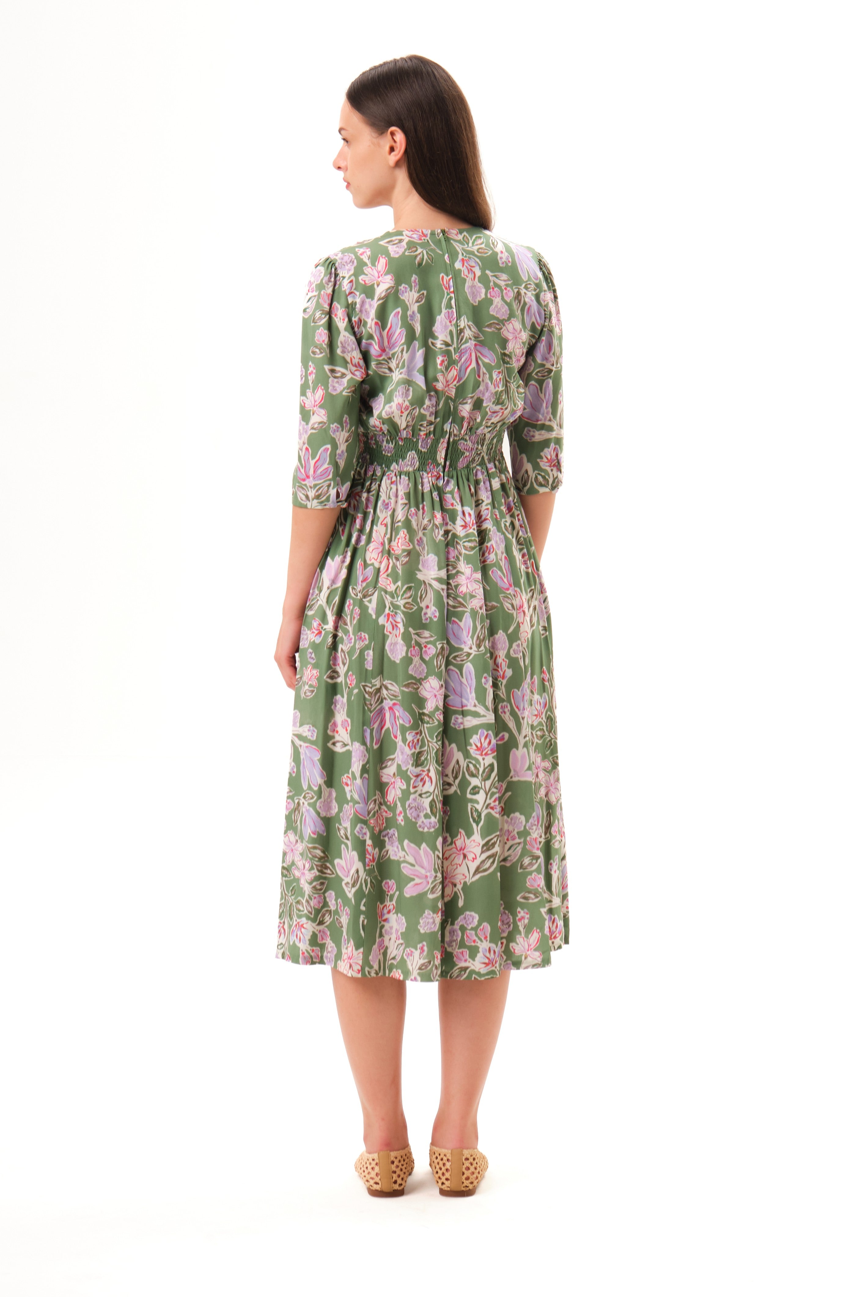 felicitas-damen-kleid-kathena-langes-sommerkleid-mit-v-ausschnitt image 2