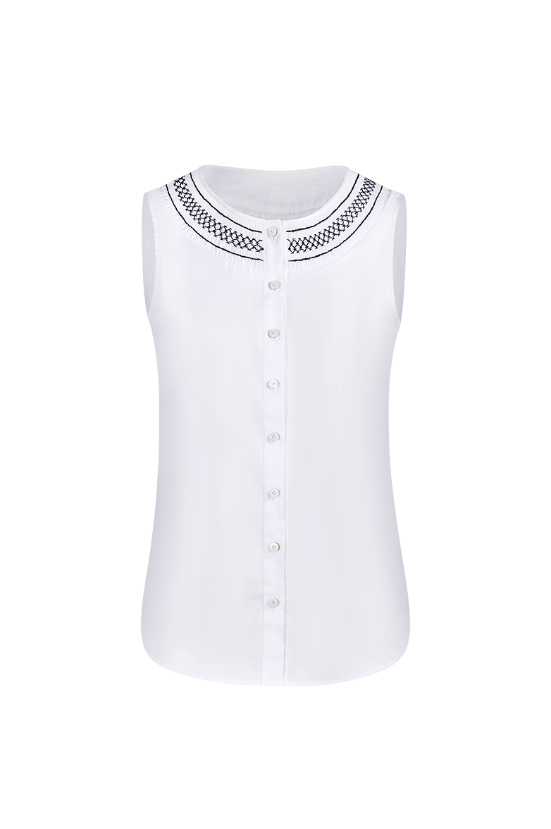 g-ssl-stehfaltenbluse-damen-rmellos-anna-plochl-satin image 1