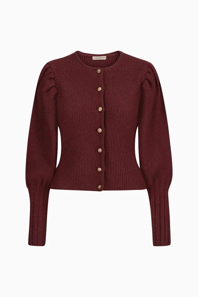 gottseidank-damenstrickjacke-gisela-uni-mit-puff-rmeln-2 image 1