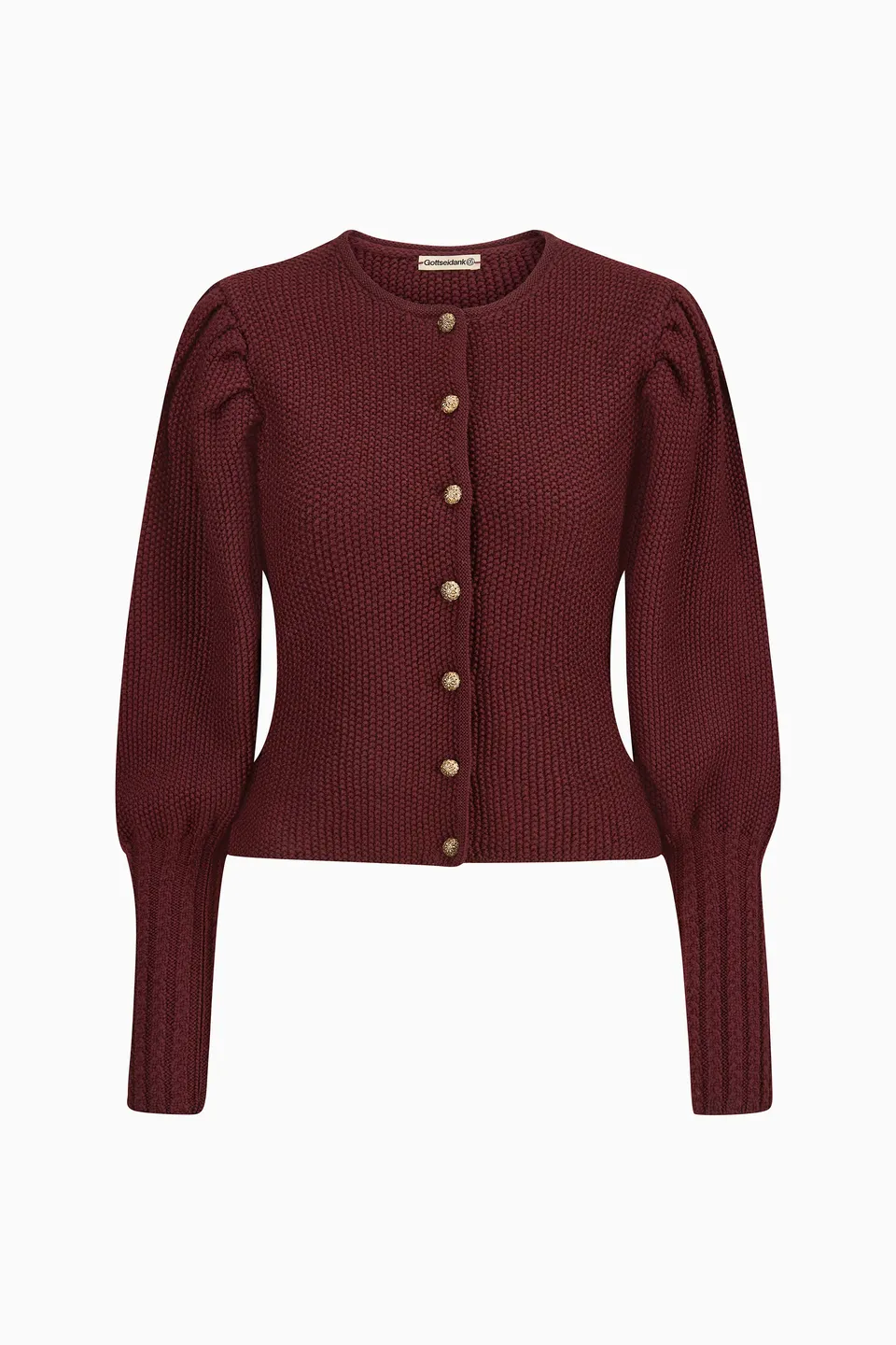 gottseidank-damenstrickjacke-gisela-uni-mit-puff-rmeln-2 image 1