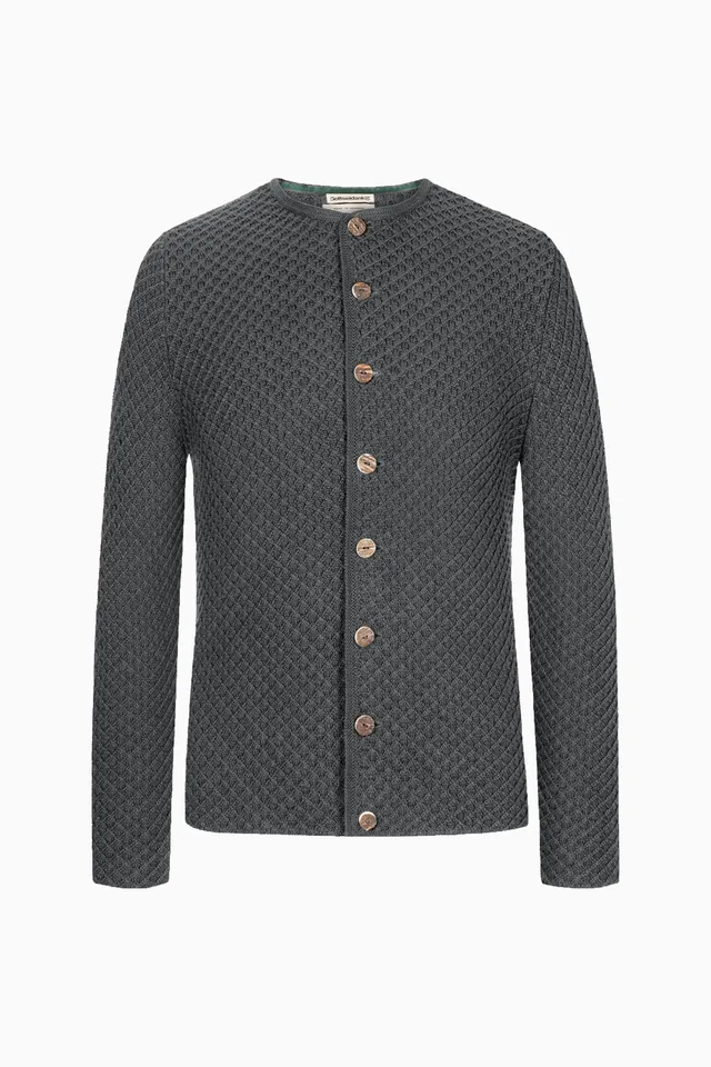 gottseidank-xaver-uni-herrenstrickjacke-im-waffelmuster image 1