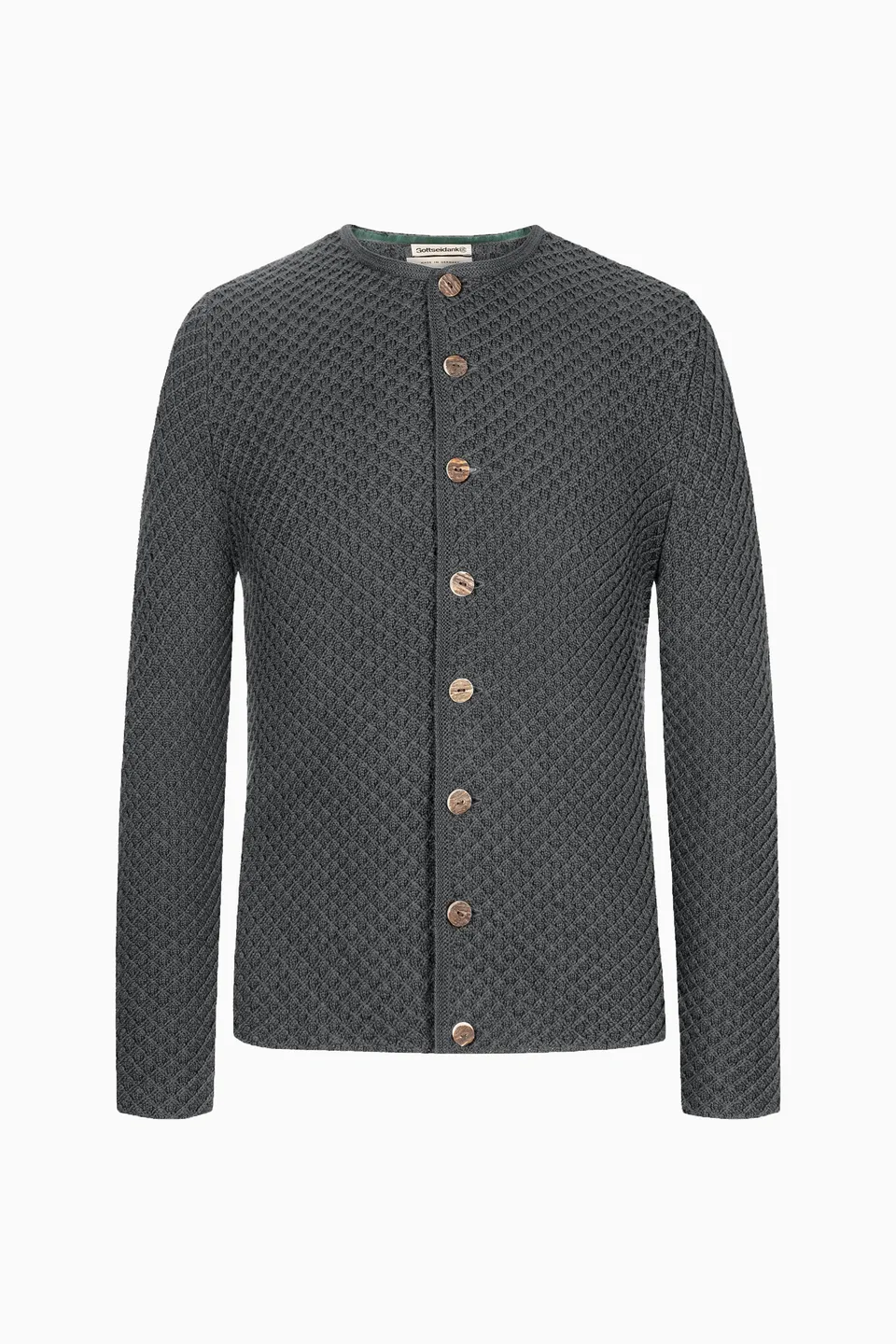 gottseidank-xaver-uni-herrenstrickjacke-im-waffelmuster image 1