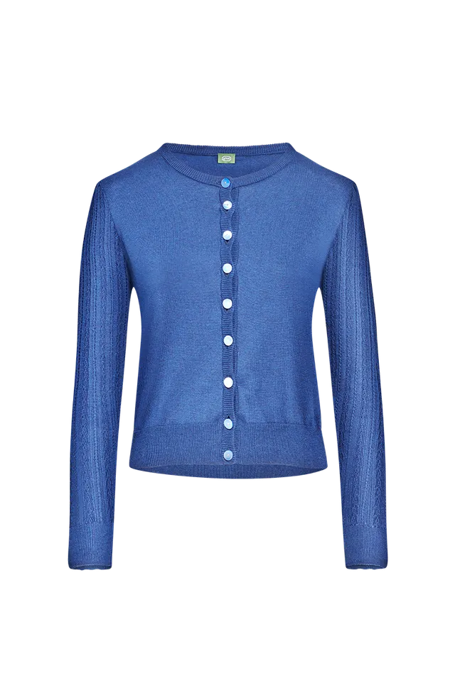 g-ssl-strickjacke-blau-mit-ajour-und-glockenmuster-perlmutt image 1