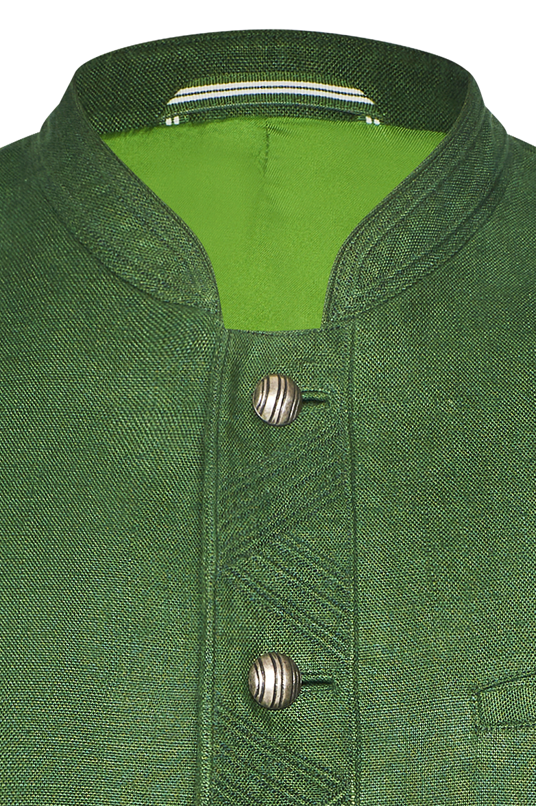 g-ssl-jacke-klare-linie-herren-stehkragen-jacke-gr-n-aus-leinen-mit-seidenfutter image 3